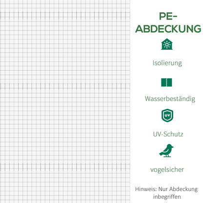 Greenhouse Cover Film 3x2x2m, waterproof garden film with UV protection, PE film, cover for gardening greenhouse tunnel film for outdoor area, plants, White