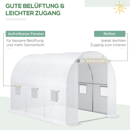 Greenhouse Cover Film 3x2x2m, waterproof garden film with UV protection, PE film, cover for gardening greenhouse tunnel film for outdoor area, plants, White