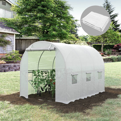 Greenhouse Cover Film 3x2x2m, waterproof garden film with UV protection, PE film, cover for gardening greenhouse tunnel film for outdoor area, plants, White