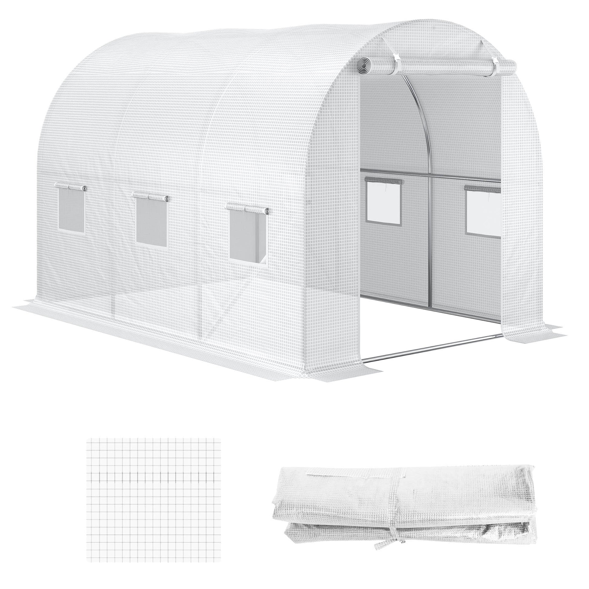 Greenhouse Cover Film 3x2x2m, waterproof garden film with UV protection, PE film, cover for gardening greenhouse tunnel film for outdoor area, plants, White