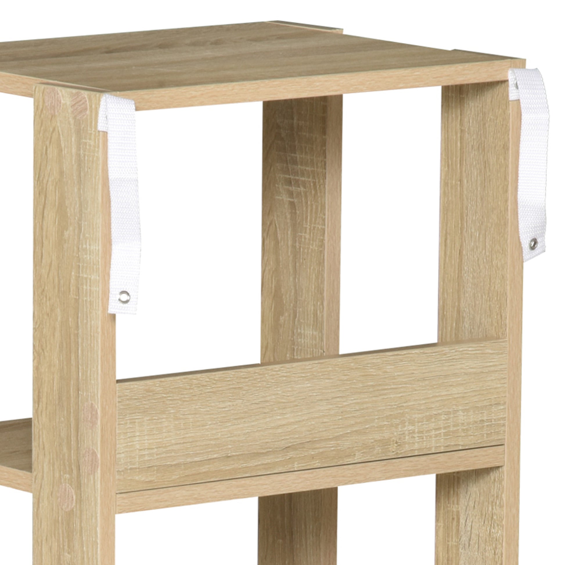 Wooden Wall Mounted Bookshelf with 3 Shelves, Anti-Tipping Device, Non-Slip Feet, 40x29.2x87.9cm