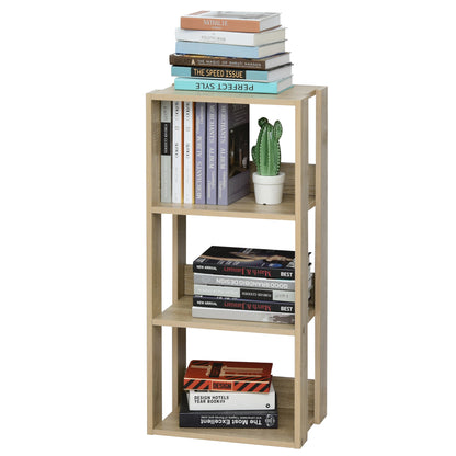 Wooden Wall Mounted Bookshelf with 3 Shelves, Anti-Tipping Device, Non-Slip Feet, 40x29.2x87.9cm