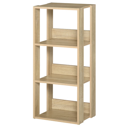 Wooden Wall Mounted Bookshelf with 3 Shelves, Anti-Tipping Device, Non-Slip Feet, 40x29.2x87.9cm