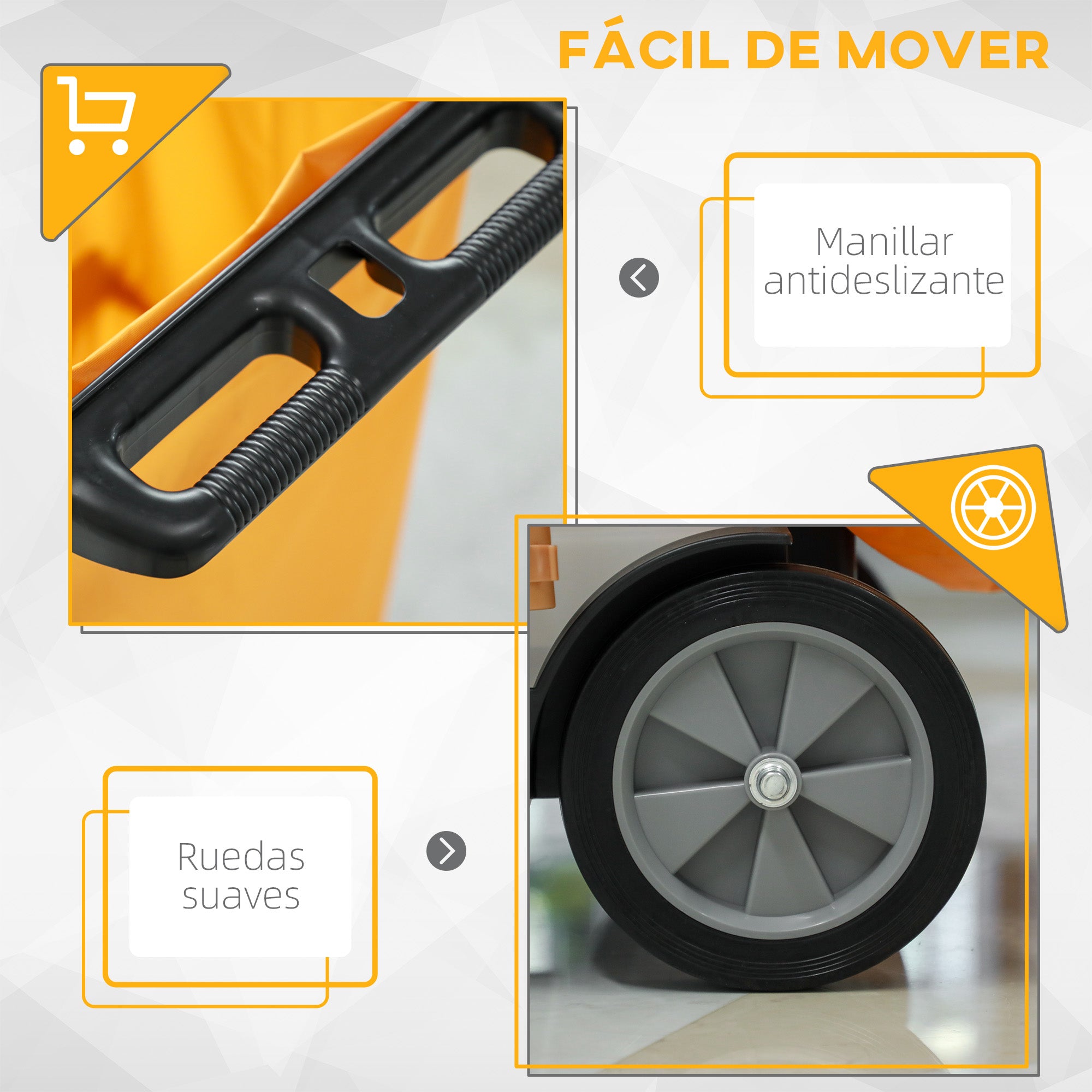 Professional and Multifunctional Cleaning Cart with 100L Bag for Hotels, Hostels, and Commercial Use with 3 Trays and 1 Platform 121x50.5x96.5 cm Black and Yellow