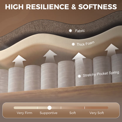 Cloud-Plush Recliner Chair — 360° Swivel, Rock & 135° Recline, Wide Seat, Khaki