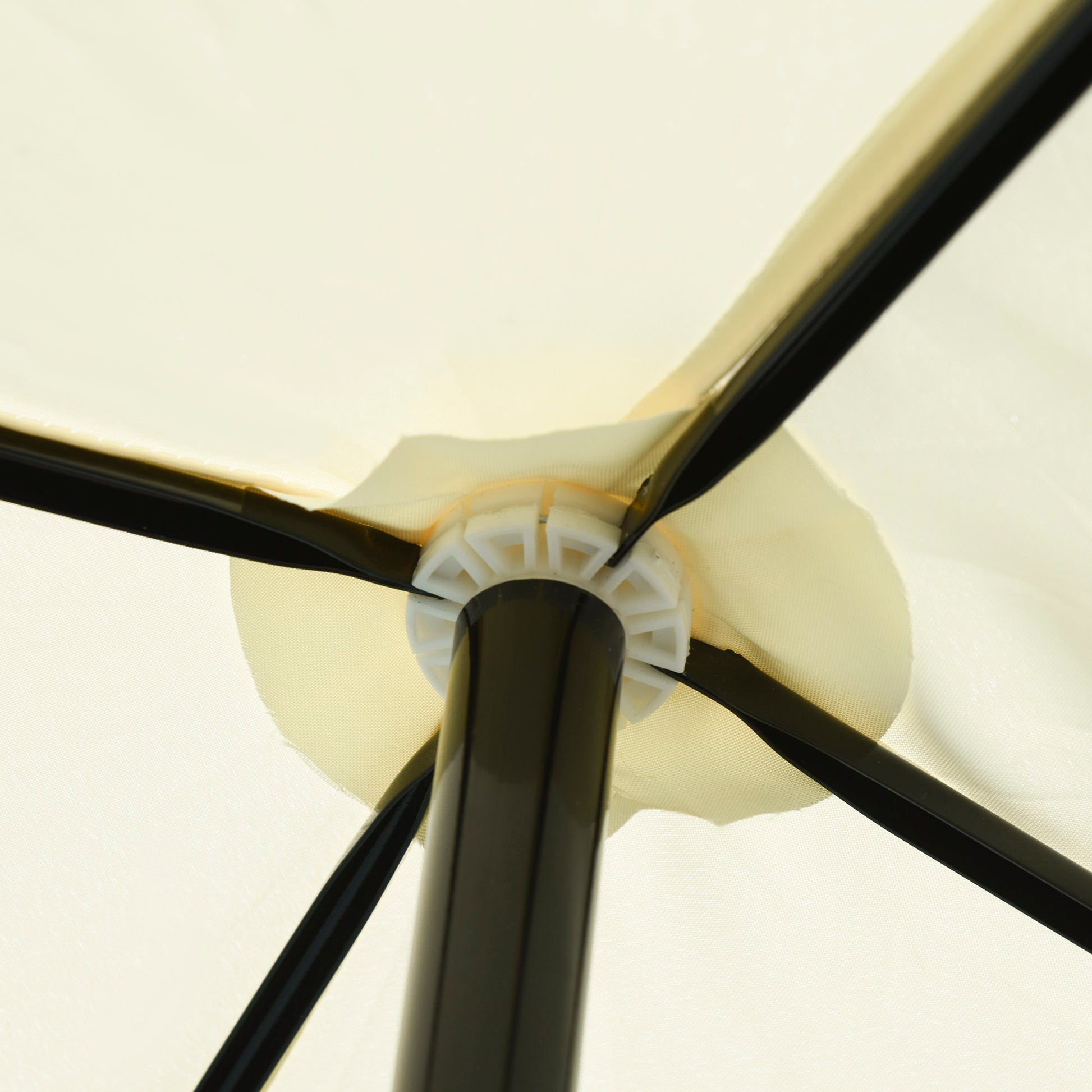 Garden Umbrella 2x2 m for Terrace and Garden with Square Canopy, Adjustable and Portable Design, Cream White