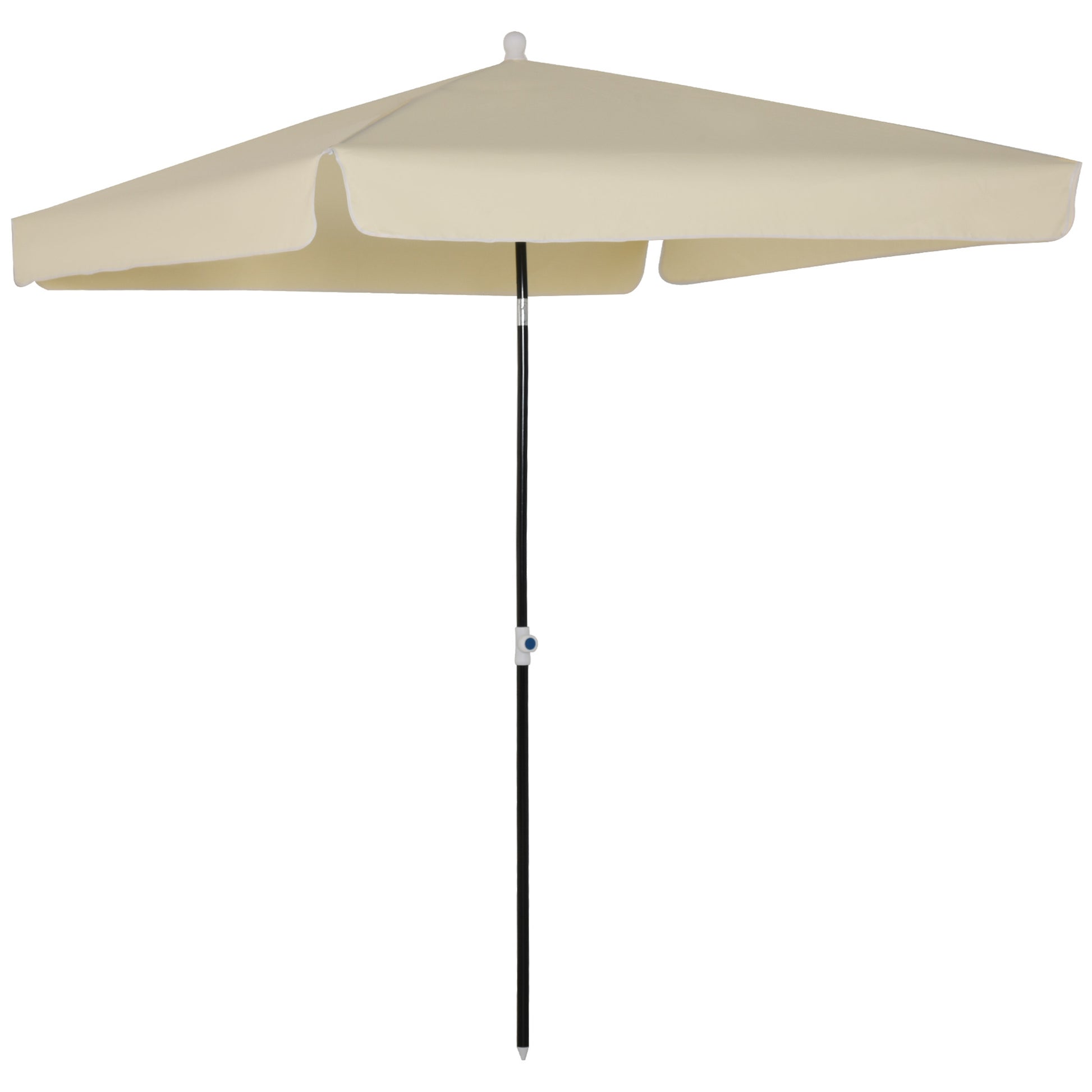 Garden Umbrella 2x2 m for Terrace and Garden with Square Canopy, Adjustable and Portable Design, Cream White