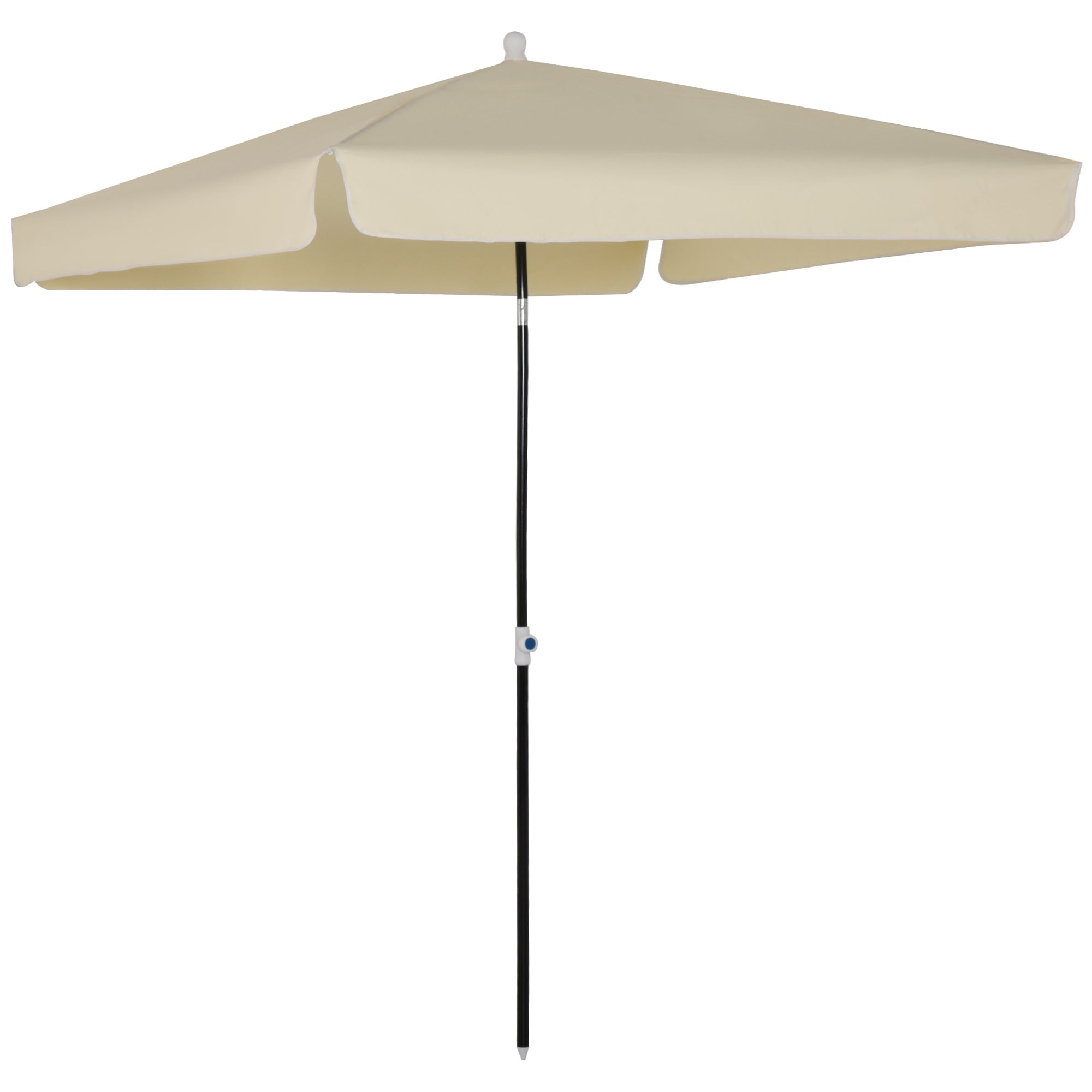 Garden Umbrella 2x2 m for Terrace and Garden with Square Canopy, Adjustable and Portable Design, Cream White