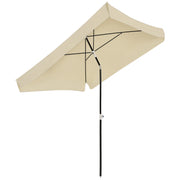 Garden Umbrella 2x2 m for Terrace and Garden with Square Canopy, Adjustable and Portable Design, Cream White