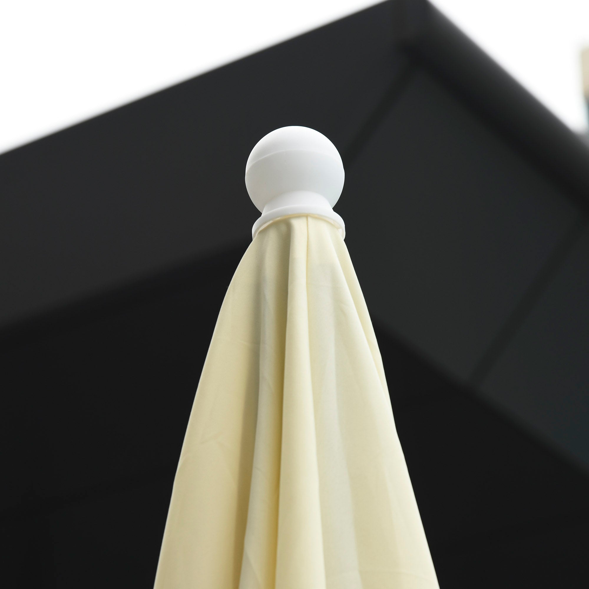 Garden Umbrella 2x2 m for Terrace and Garden with Square Canopy, Adjustable and Portable Design, Cream White