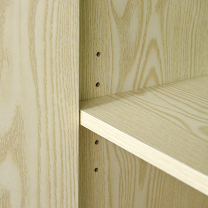 Microwave Sideboard Kitchen Cabinet with 2 Doors and Adjustable Shelf on Wheels Load 70 kg 60.4x40.3x97 cm Oak