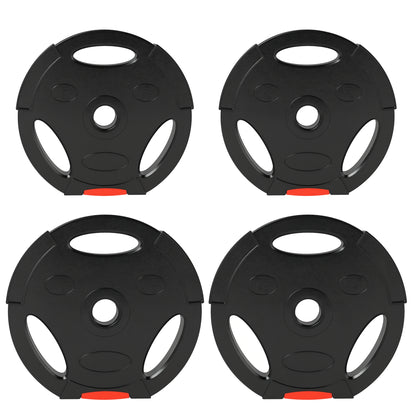 SPORTNOW 4-Piece Weight Disc Set Total 25 kg 2x7.5 kg 2x5 kg with 2.5 cm Holes for Home Fitness Training Gym Black