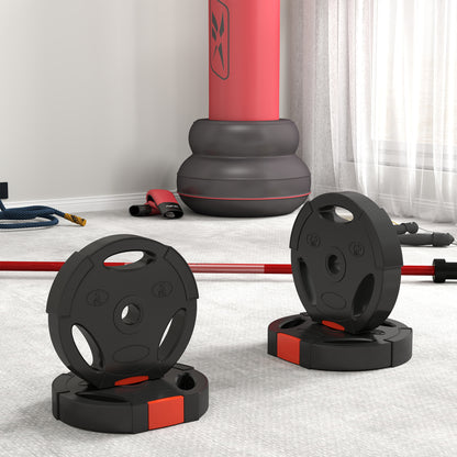 SPORTNOW 4-Piece Weight Disc Set Total 25 kg 2x7.5 kg 2x5 kg with 2.5 cm Holes for Home Fitness Training Gym Black