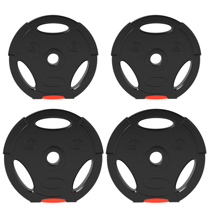 SPORTNOW 4-Piece Weight Disc Set Total 25 kg 2x7.5 kg 2x5 kg with 2.5 cm Holes for Home Fitness Training Gym Black