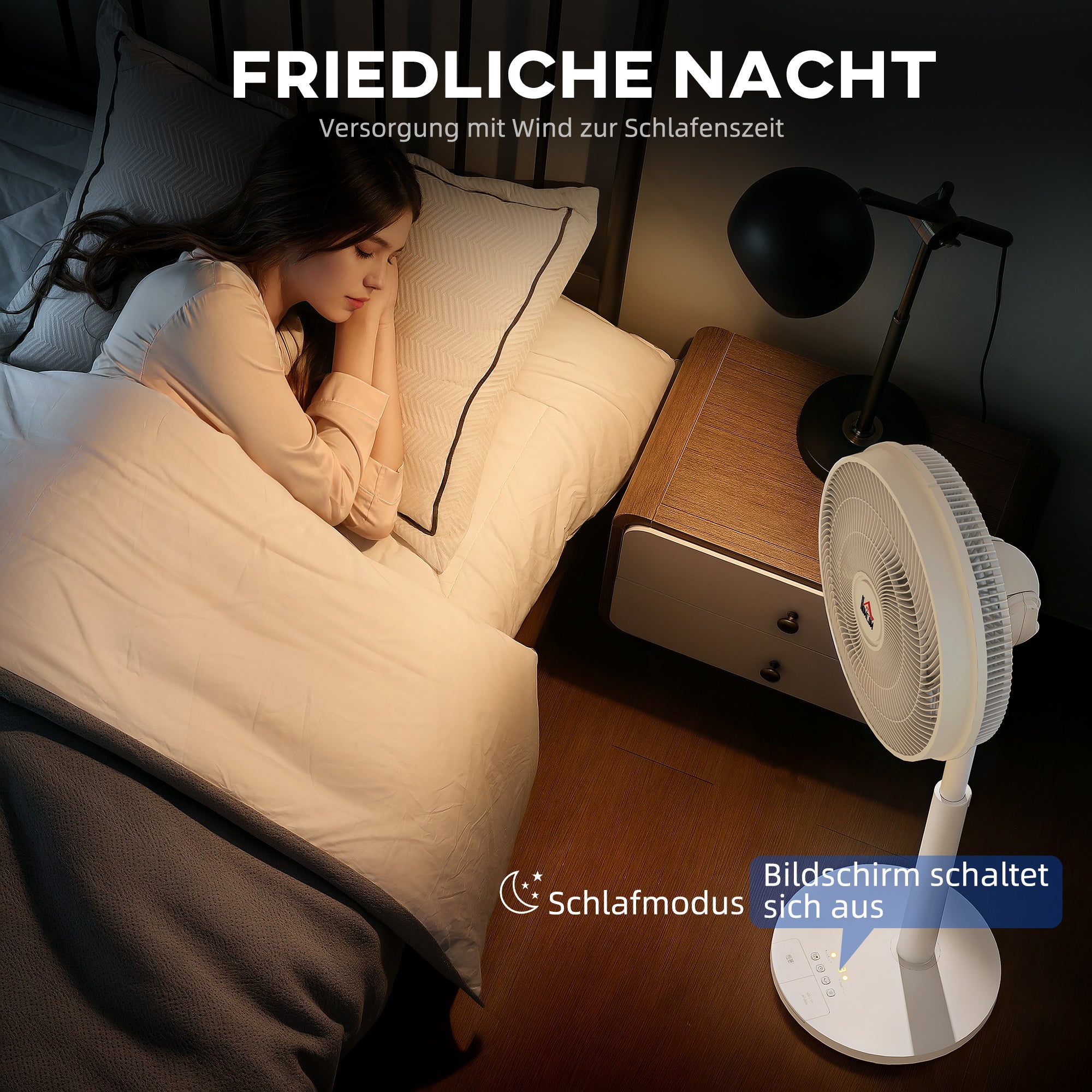 Quiet Pedestal Fan with Remote Control, Fan with 12 Speeds, Adjustable Timer, Tilt & Oscillation, Sleep Modes, White
