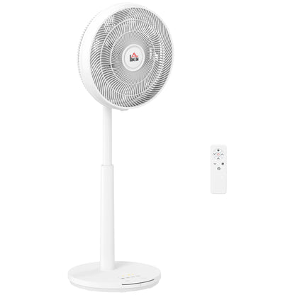 Quiet Pedestal Fan with Remote Control, Fan with 12 Speeds, Adjustable Timer, Tilt & Oscillation, Sleep Modes, White