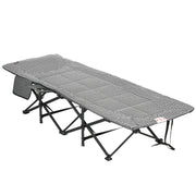 Camp Bed Camping Bed, Camping Lounger with Bag, Folding Bed with Cup Holder, for Pool, Balcony, up to 120 kg, Black, 68 x 186 x 48cm