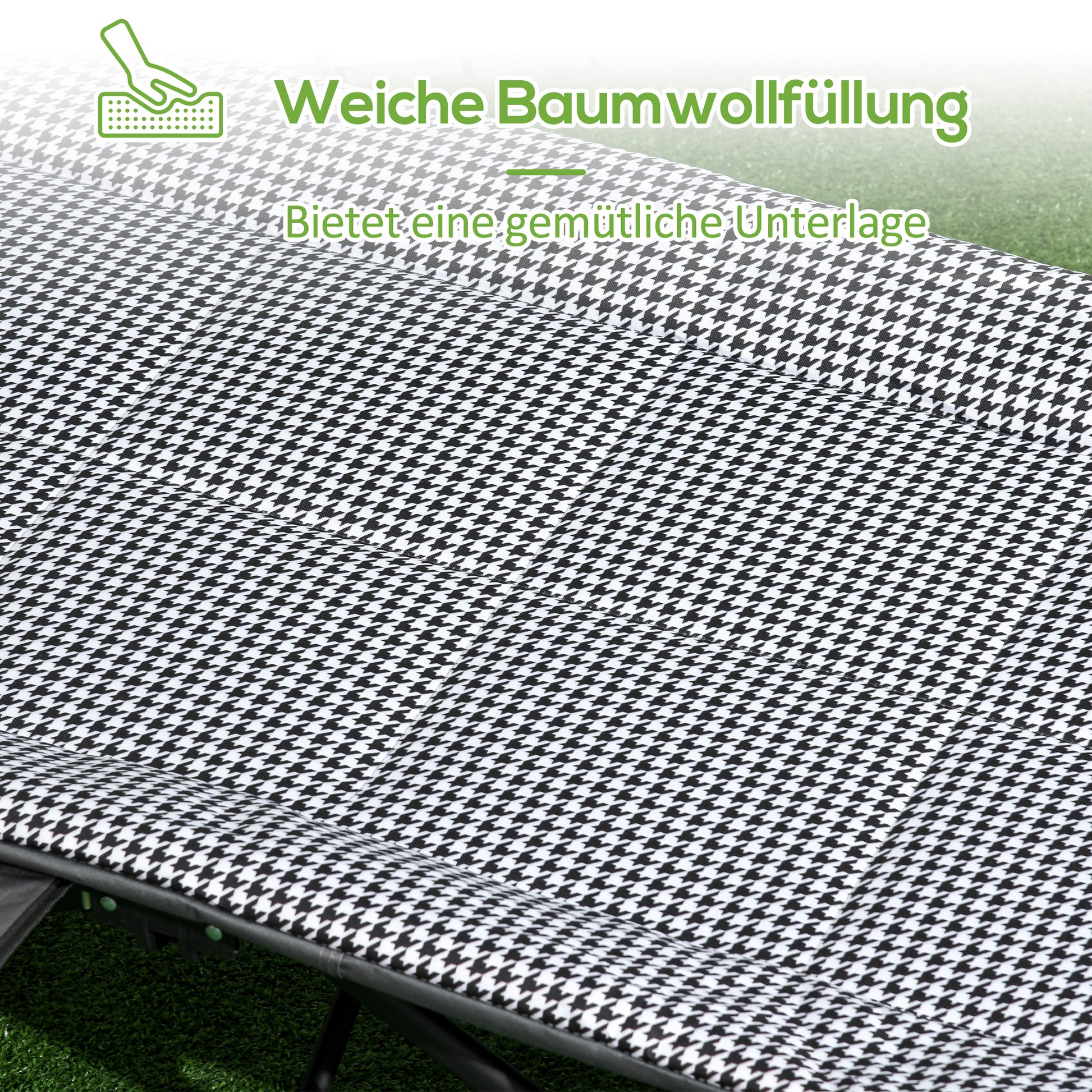 Camp Bed Camping Bed, Camping Lounger with Bag, Folding Bed with Cup Holder, for Pool, Balcony, up to 120 kg, Black, 68 x 186 x 48cm