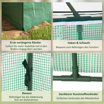 Foil Greenhouse with Window, Greenhouse with UV Protection, Tomato House, Cold Frame for Garden, Balcony, 180 x 92 x 92 cm