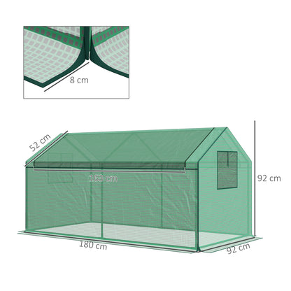 Foil Greenhouse with Window, Greenhouse with UV Protection, Tomato House, Cold Frame for Garden, Balcony, 180 x 92 x 92 cm
