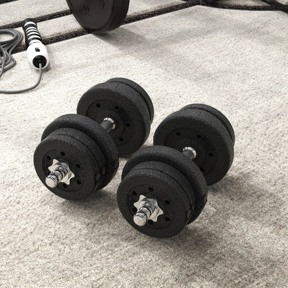 Dumbbell Set 25KG Dumbbell Set with Weight Plates for Home Office Gym Steel Faux Leather Black Strength Training