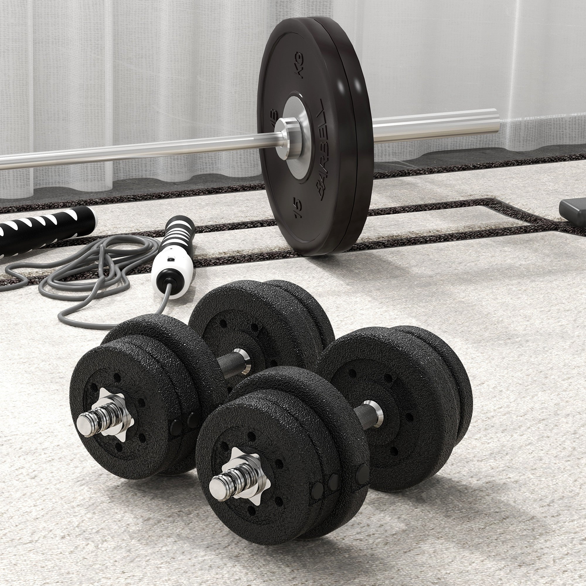 Dumbbell Set 25KG Dumbbell Set with Weight Plates for Home Office Gym Steel Faux Leather Black Strength Training