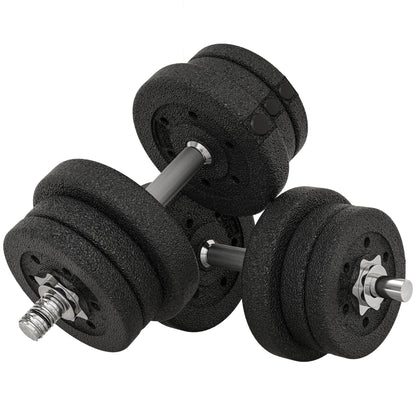 Dumbbell Set 25KG Dumbbell Set with Weight Plates for Home Office Gym Steel Faux Leather Black Strength Training
