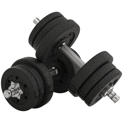 Dumbbell Set 25KG Dumbbell Set with Weight Plates for Home Office Gym Steel Faux Leather Black Strength Training