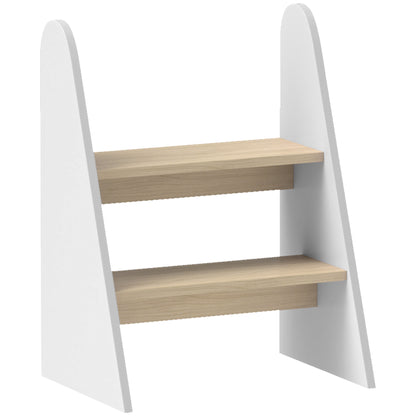 2-Step Kids Stool Learning Tower for Children 3+ Years Bathroom Kitchen Bookshelf Bedroom White