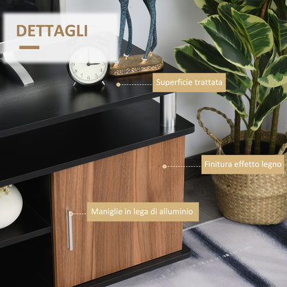 TV Stand for TVs up to 50'' with Cabinets and Shelves, TV Cabinet for Living Room and Lounge in Wood and Aluminum, 120x40x52.2cm