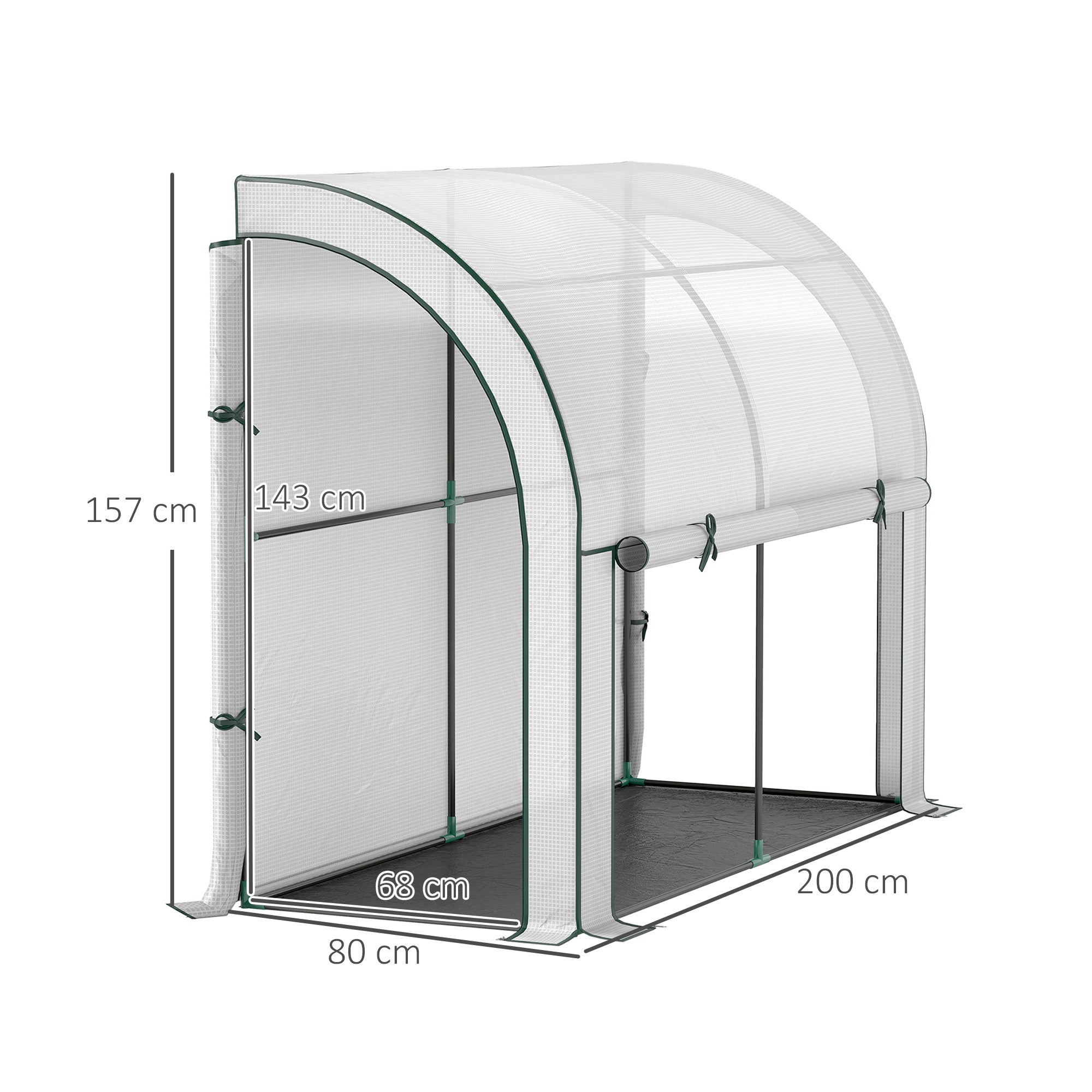 Greenhouse with Roll Door, Winterproof Foil Greenhouse made of Steel, Greenhouse for Balcony, Garden, Tomato House with UV Protection 200x80x157cm Tomato Greenhouse for Vegetables Flowers Plants White