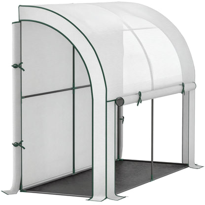 Greenhouse with Roll Door, Winterproof Foil Greenhouse made of Steel, Greenhouse for Balcony, Garden, Tomato House with UV Protection 200x80x157cm Tomato Greenhouse for Vegetables Flowers Plants White