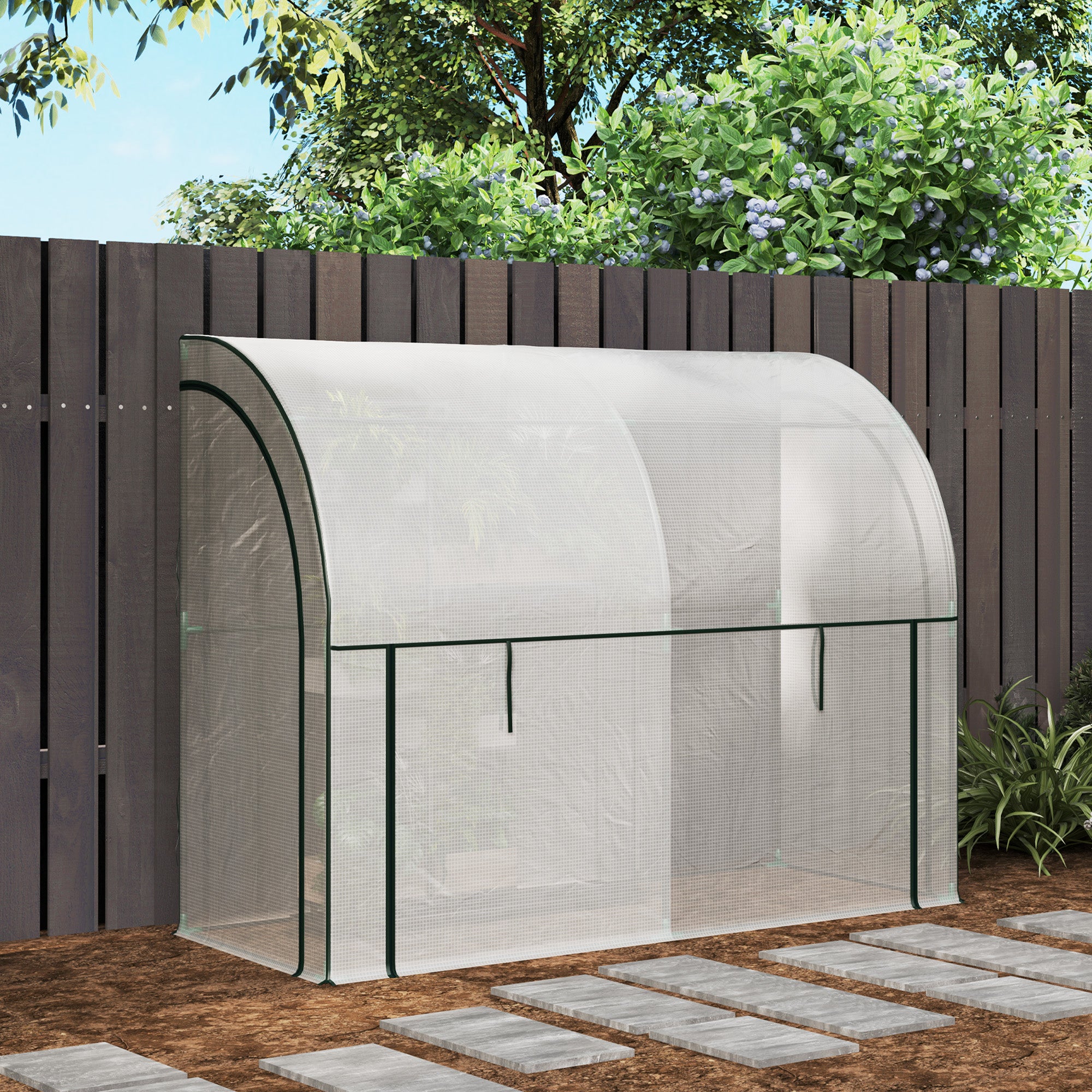 Greenhouse with Roll Door, Winterproof Foil Greenhouse made of Steel, Greenhouse for Balcony, Garden, Tomato House with UV Protection 200x80x157cm Tomato Greenhouse for Vegetables Flowers Plants White