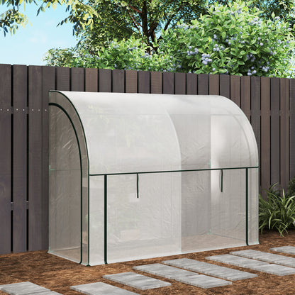 Greenhouse with Roll Door, Winterproof Foil Greenhouse made of Steel, Greenhouse for Balcony, Garden, Tomato House with UV Protection 200x80x157cm Tomato Greenhouse for Vegetables Flowers Plants White