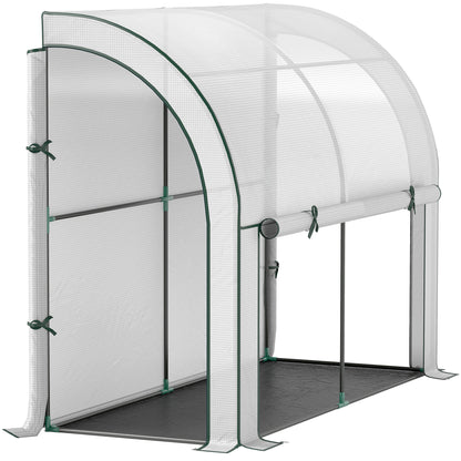 Greenhouse with Roll Door, Winterproof Foil Greenhouse made of Steel, Greenhouse for Balcony, Garden, Tomato House with UV Protection 200x80x157cm Tomato Greenhouse for Vegetables Flowers Plants White