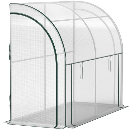 Greenhouse with Roll Door, Winterproof Foil Greenhouse made of Steel, Greenhouse for Balcony, Garden, Tomato House with UV Protection 200x80x157cm Tomato Greenhouse for Vegetables Flowers Plants White