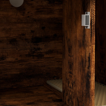 2-in-1 Cat Litter Box Cabinet, Cat Litter Box with 3-Level Shelf, Scratching Post, Swinging Door, Cat House for Cat up to 6 kg, 80 x 48 x 152 cm, Rustic Brown