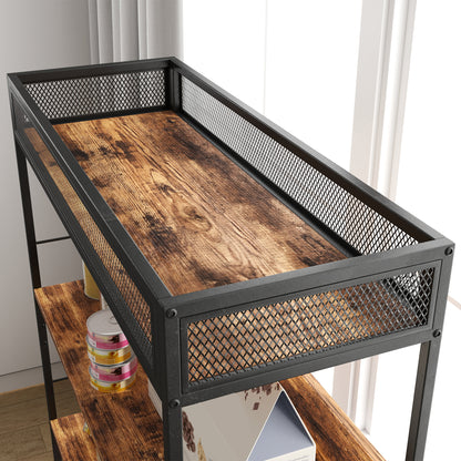 2-in-1 Cat Litter Box Cabinet, Cat Litter Box with 3-Level Shelf, Scratching Post, Swinging Door, Cat House for Cat up to 6 kg, 80 x 48 x 152 cm, Rustic Brown