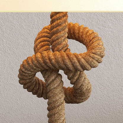 LED Table Lamp Bedside Lamp with Metal Base Linen Rope and Fabric Shade E27 Bulb Max.40W Warm White Lights for Bedroom Ø28x45.5cm Brown and Beige