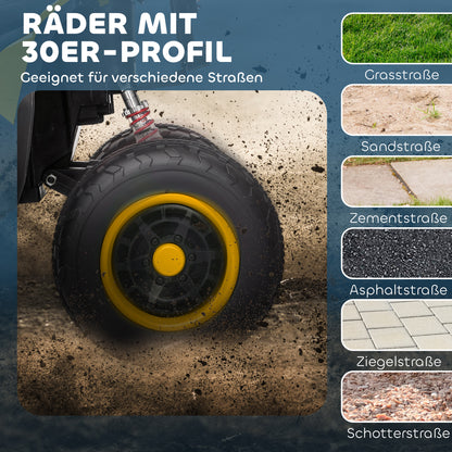 Electric Quad for Kids 12V Kids Quad with 2 Motors, 3-6km/h Ride-On Quad with Suspension, LED Lights, Children's Car with USB, Music for 3-8 Years, Yellow