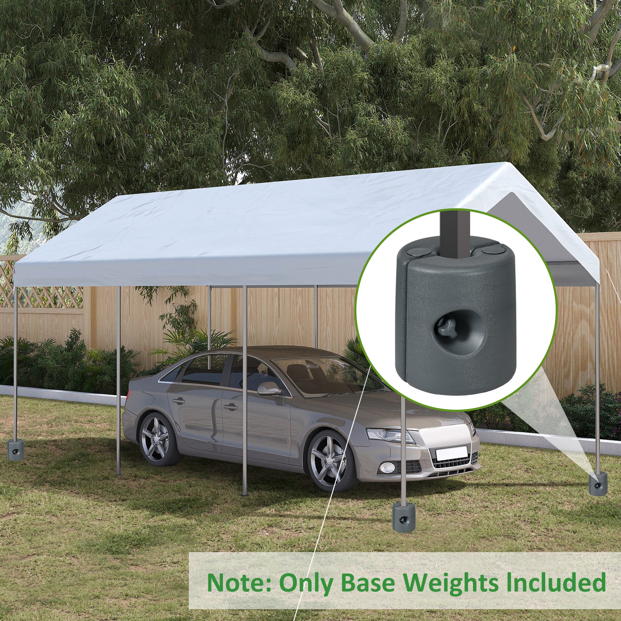 Set of 4 Pop-Up Canopy Leg Weights — Fill with Water or Sand, HDPE Ground Weights with Security Screws, Gray