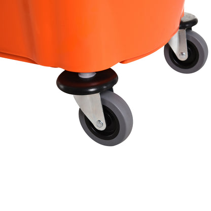 Cleaning Trolley 36 Liter Bucket Mop Bucket Cleaning Cart with Wringer, Orange, 54 x 41 x 91.5 cm