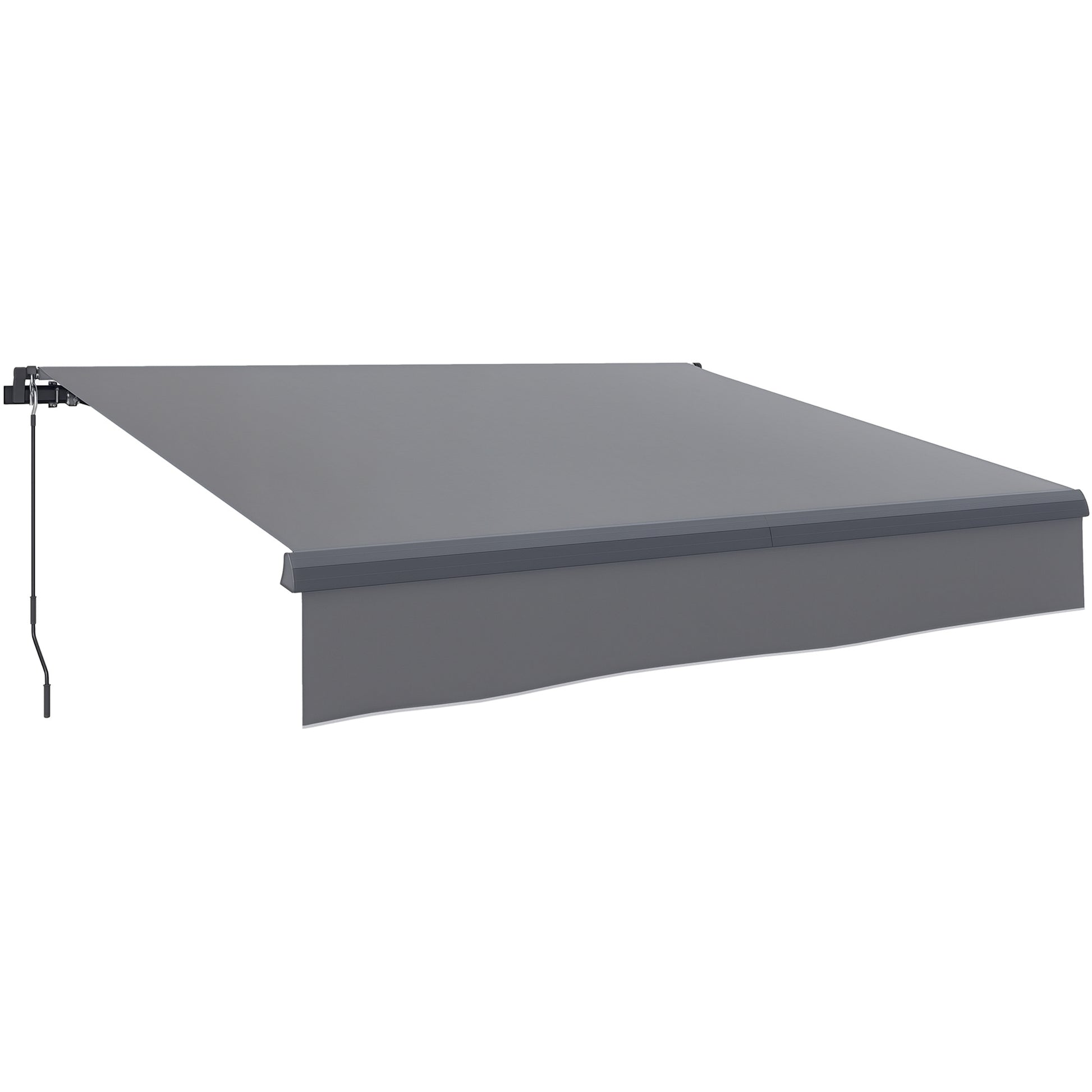 Retractable Manual Awning 3x2 m Outdoor Terrace Adjustable Awning with Crank UV50+ Protection Aluminum and Metal Structure for Balcony Garden Gray