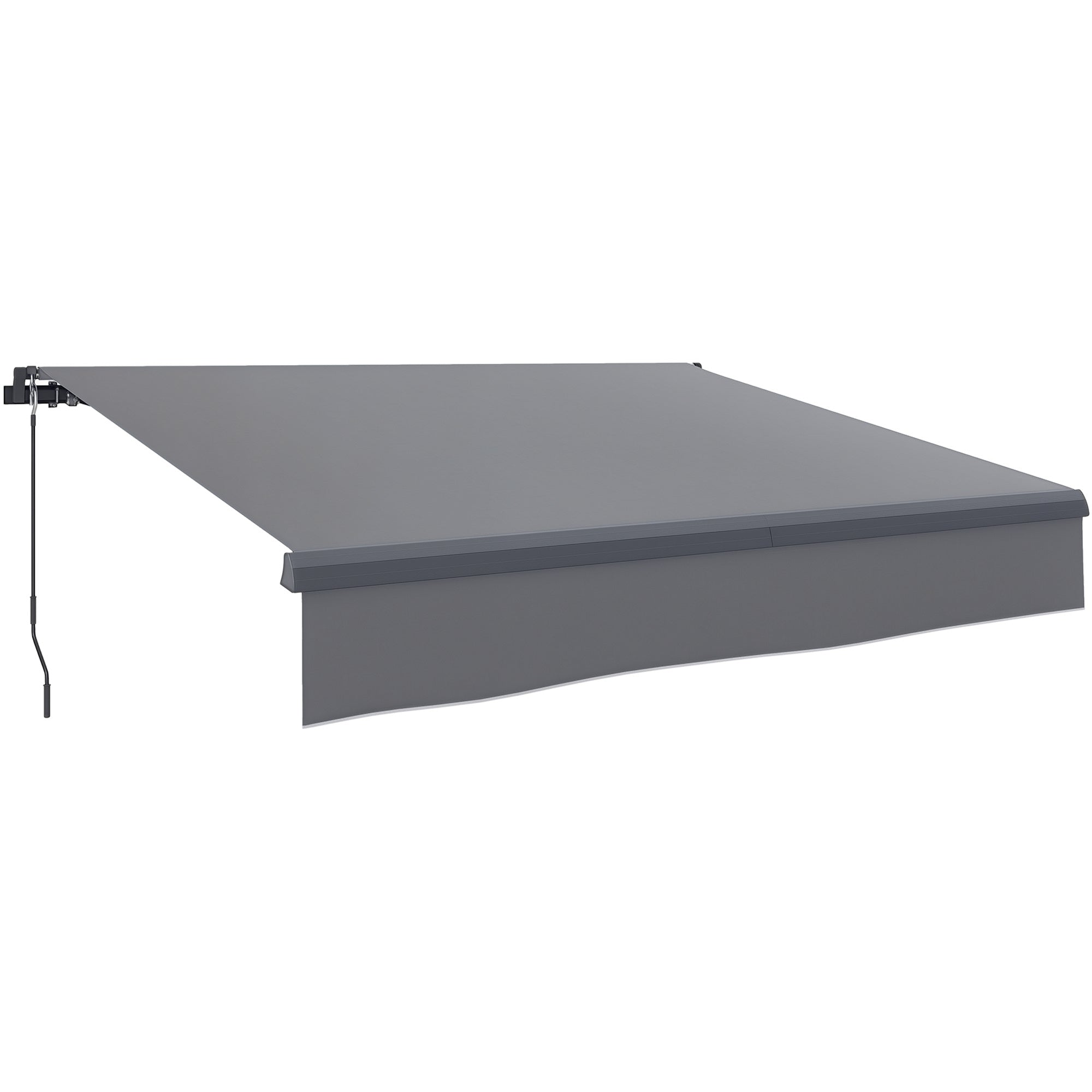 Retractable Manual Awning 3x2 m Outdoor Terrace Adjustable Awning with Crank UV50+ Protection Aluminum and Metal Structure for Balcony Garden Gray