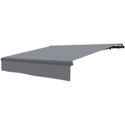 Retractable Manual Awning 3x2 m Outdoor Terrace Adjustable Awning with Crank UV50+ Protection Aluminum and Metal Structure for Balcony Garden Gray