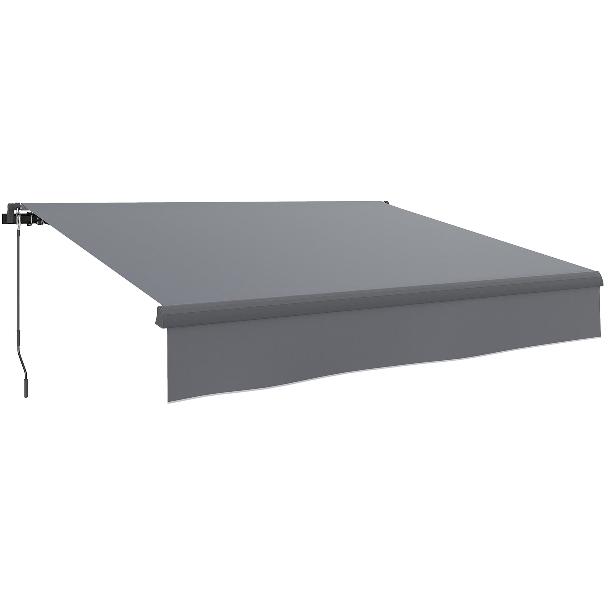 Retractable Manual Awning 3x2 m Outdoor Terrace Adjustable Awning with Crank UV50+ Protection Aluminum and Metal Structure for Balcony Garden Gray