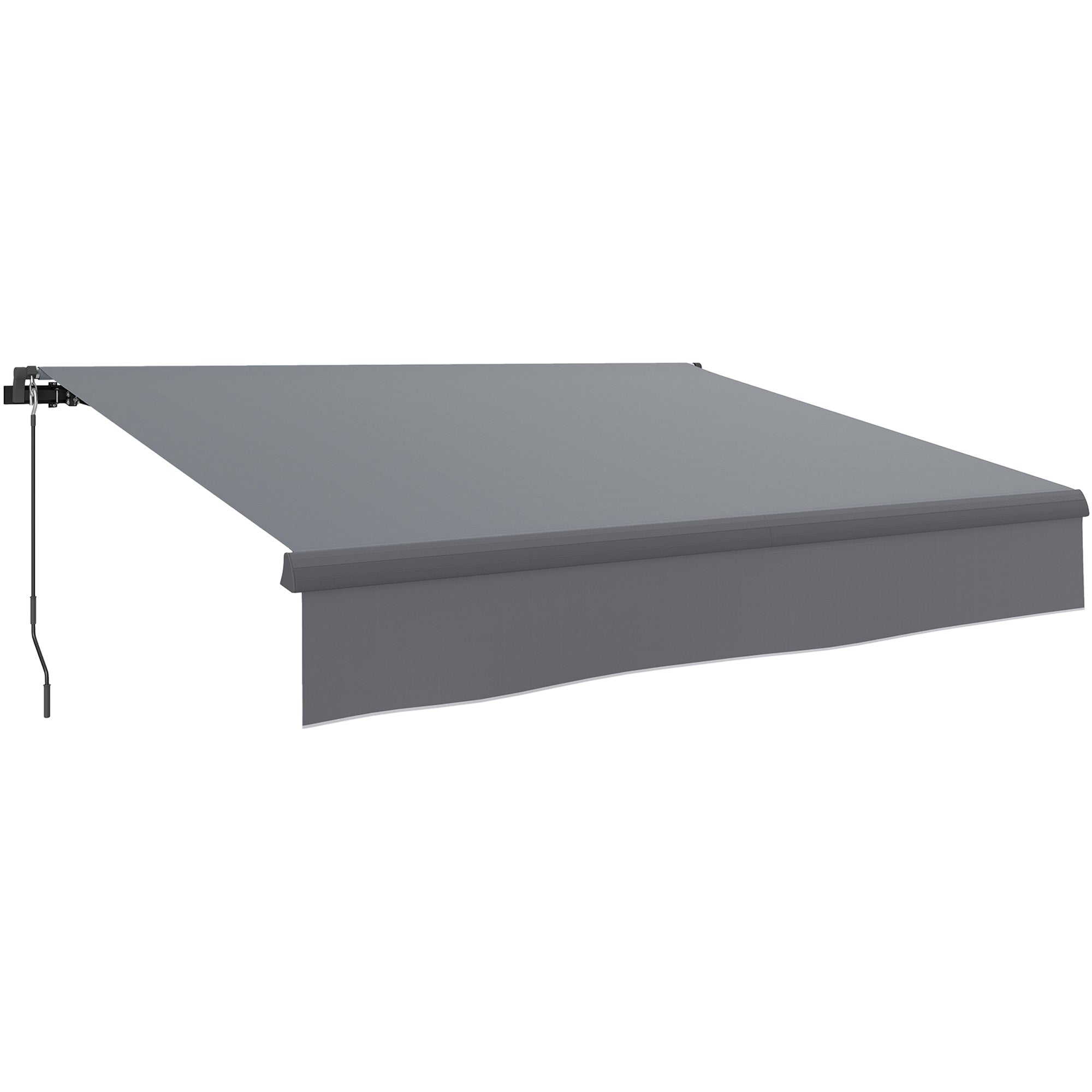 Retractable Manual Awning 3x2 m Outdoor Terrace Adjustable Awning with Crank UV50+ Protection Aluminum and Metal Structure for Balcony Garden Gray