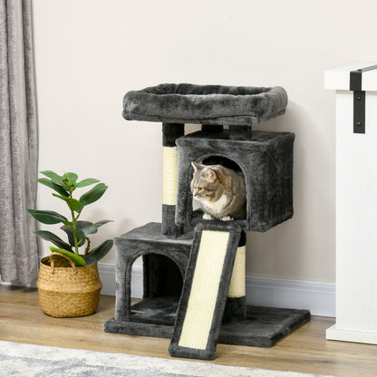 83cm Cat Tree Small Cat Scratching Tree with Sisal Columns, Cat Scratching Tree, Cat Climbing Tree, Cat Tree, Cat Furniture Play Tree for Small Cats, Dark Gray
