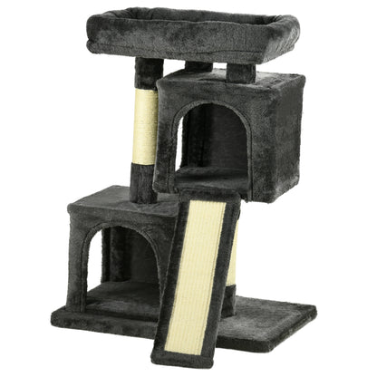 83cm Cat Tree Small Cat Scratching Tree with Sisal Columns, Cat Scratching Tree, Cat Climbing Tree, Cat Tree, Cat Furniture Play Tree for Small Cats, Dark Gray