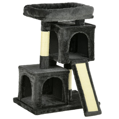 83cm Cat Tree Small Cat Scratching Tree with Sisal Columns, Cat Scratching Tree, Cat Climbing Tree, Cat Tree, Cat Furniture Play Tree for Small Cats, Dark Gray